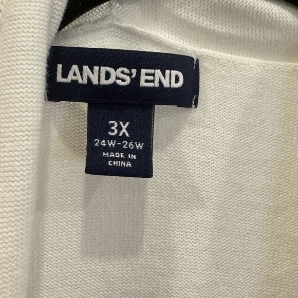 Lands' End 3xl Cream Cardigan EUC Layering Piece Workwear Lightweight - Picture 3 of 6